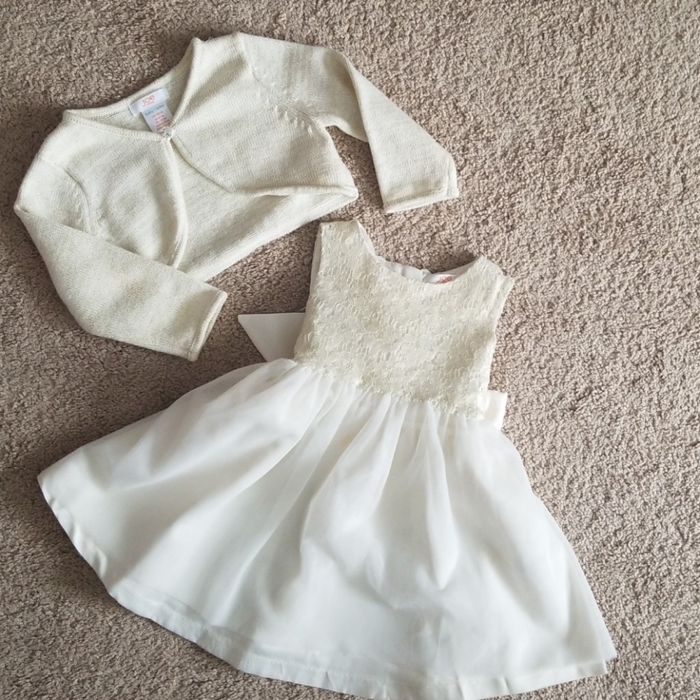 Shimmery Gold & Cream tulle dress w bolero